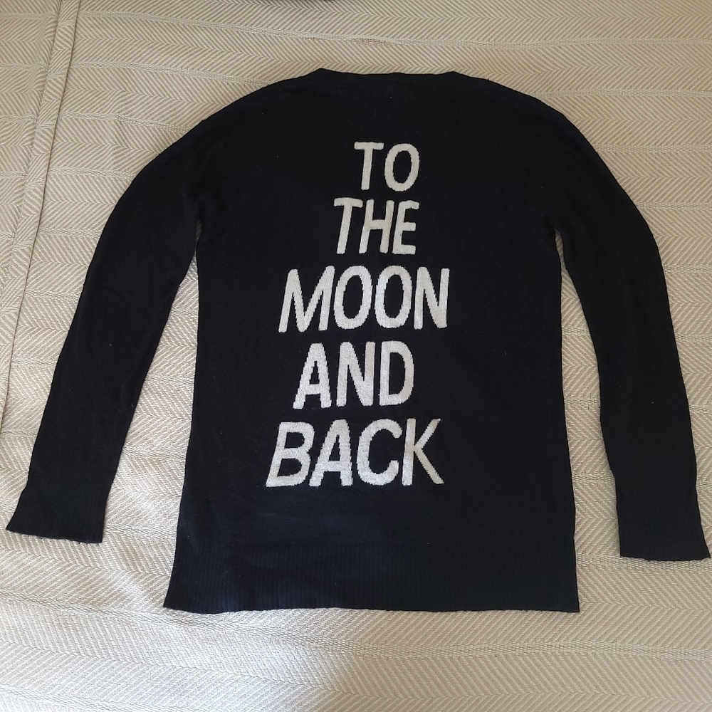 Altar'd State Size Medium To The Moon and Back Black White Red Button Cardigan